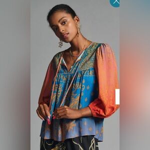 EUC Farm Rio Boho Blouse